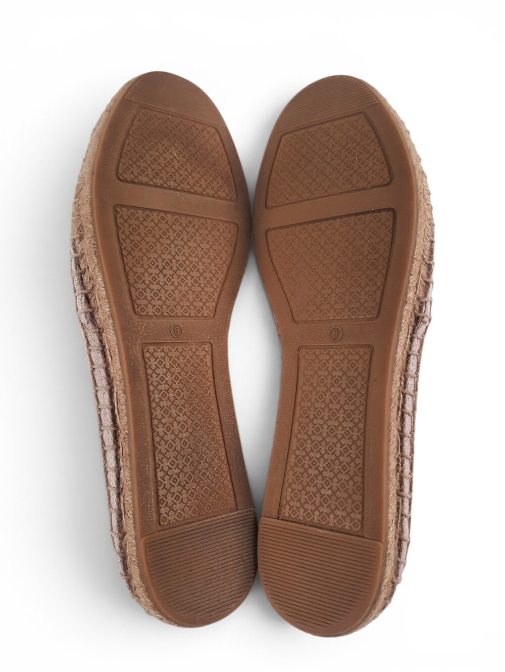 TORY BURCH Jute Espadrille Poppy Leather Canvas Cap Toe Pale Pink Ivory Logo 8 - Picture 10 of 11